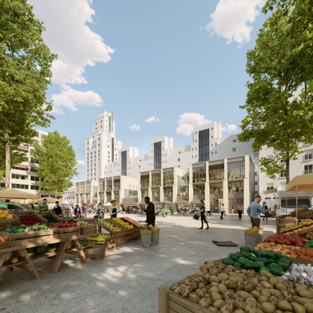 vue place-@ Rue Royale architectes